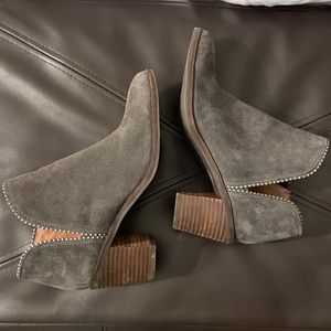 Lucky Brand Grey Suede Studded Booties